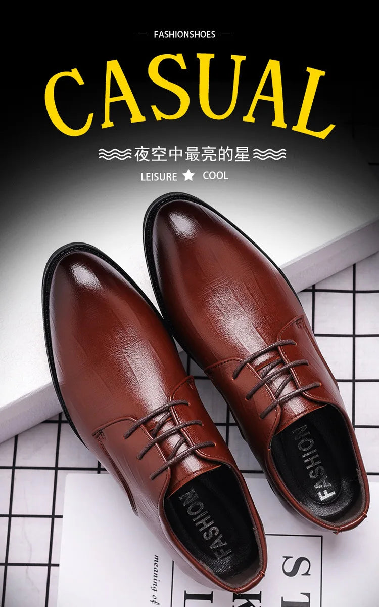 2026 New Mens Leather Dress Shoes Men's Formal Social Male Shoe Casual Business Pointed Toe Luxury Party Designer Shoes for Men