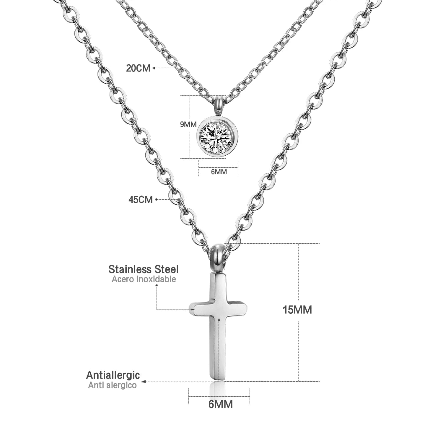 Classic Cross Pendant Necklaces For Women Girls Fashion Gold Plated Stainless Steel O Chain Collares Para Mujer Jewelry Gifts