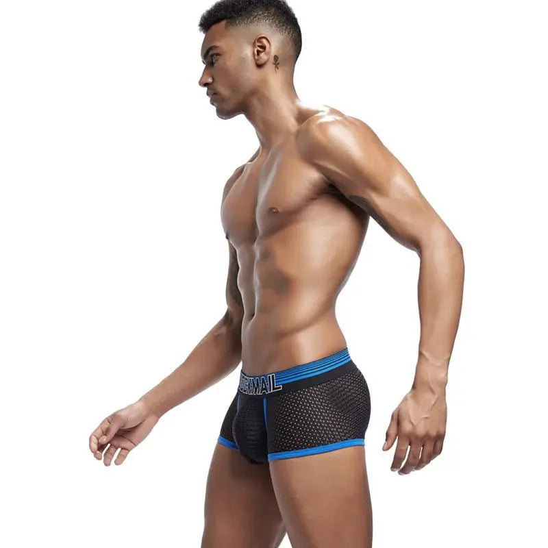 JOCKMAIL Men Underwear Boxes Mesh Quick Drying Ice Silk Breathable Youth Fashion Calzoncillos Sexy Am Gosteren Killer Sansursuz