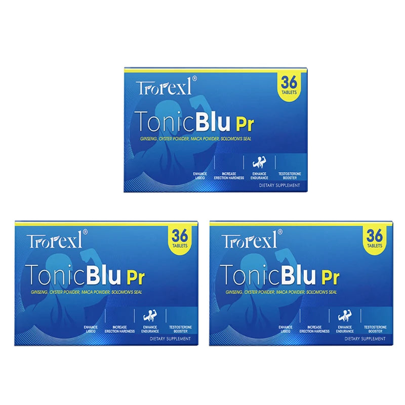 36-360pcs Blue Pills Male Supplement with Natural Oyster & Ginseng, Stamina & Endurance, Boosting Performance
