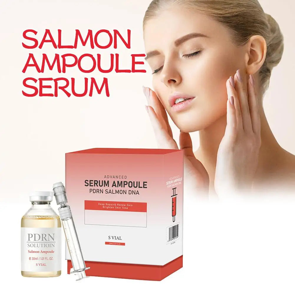 Facial Essence Deep Repair Salmon Ampoule Serum Anti-Wrinkle Fade Fine Lines Strengthen Barrier Firming Renew Skin Cream