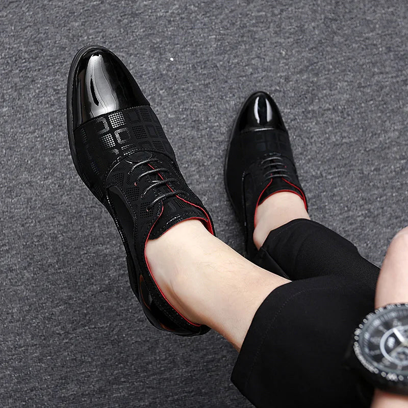 Men Formal Shoes High Heels Business Dress Shoes Male Oxfords Pointed Toe Formal Shoe for Man Luxury Wedding Party Leather Shoe