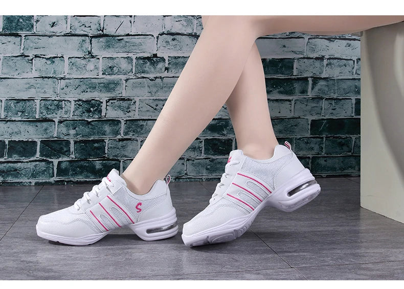 Dancing Shoes For Women Sports Feature Modern Jazz Dance Shoes Soft Outsole Breath Dance Shoes Female Waltz Sneakers Wholesale