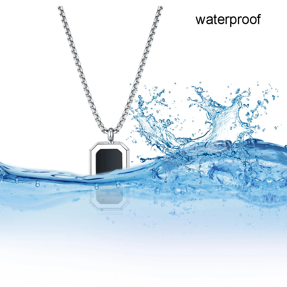 New Design Masculine Jewelry Great Quality Retro Vintage Agate Onyx Classic Box Link Chain Elegant Stainless Steel Men Necklace
