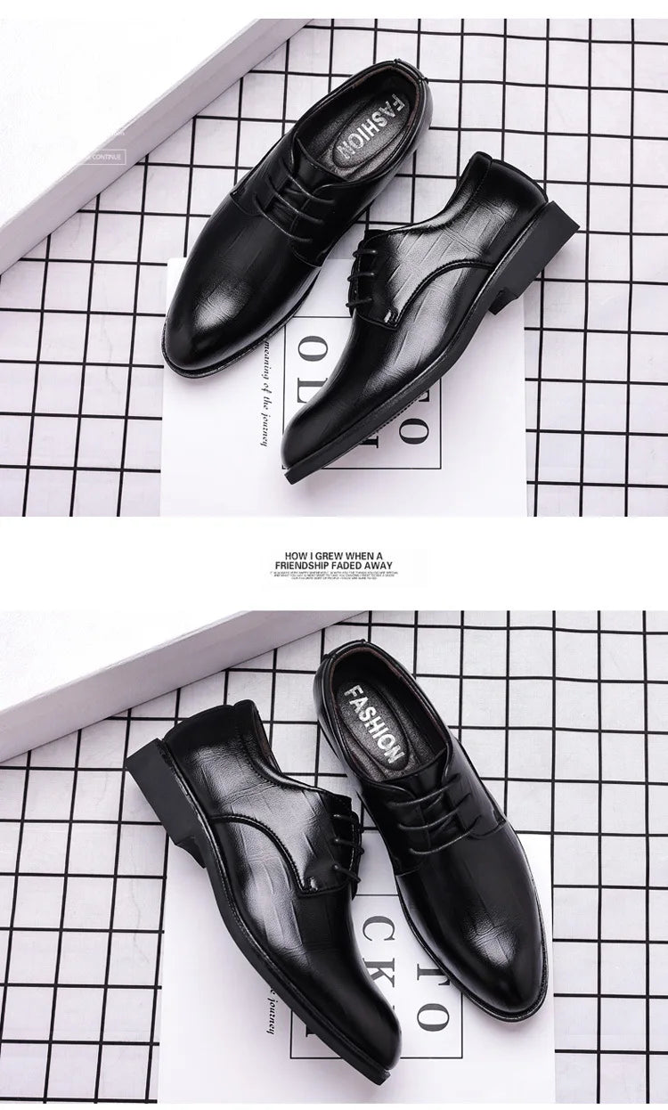 2026 New Mens Leather Dress Shoes Men's Formal Social Male Shoe Casual Business Pointed Toe Luxury Party Designer Shoes for Men