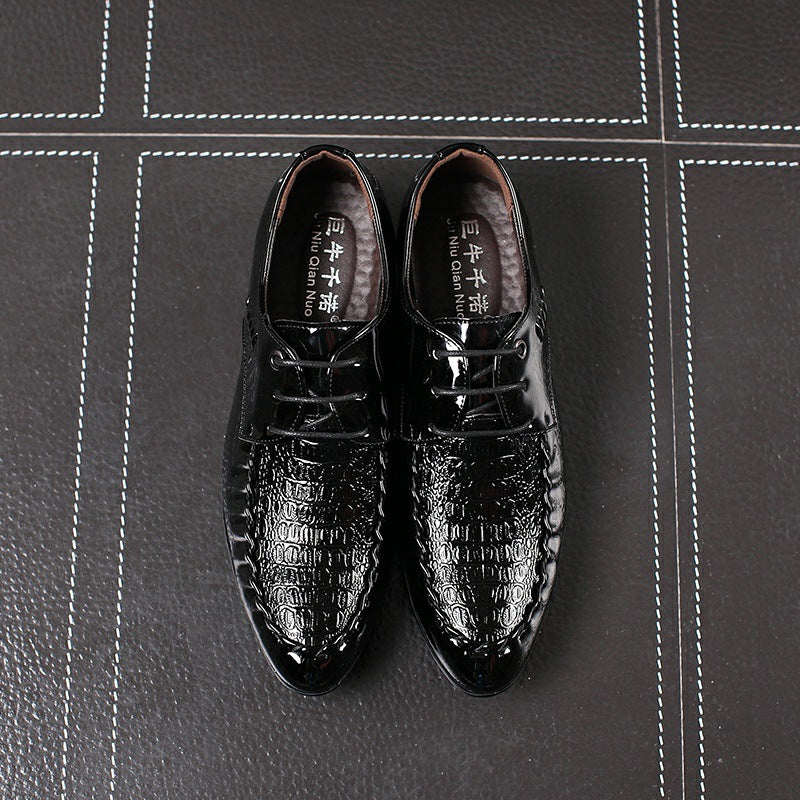 Men's  Dress Leather Shoes Lace-Up Wedding Party Shoes Mens Business Office Oxfords Flats Plus Size Men Fashion
