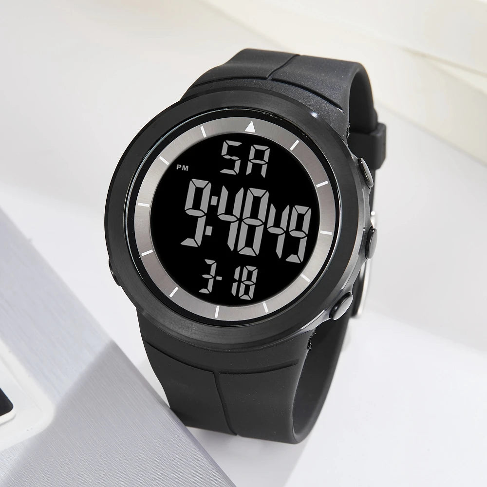 Digital Watches for Men Black Waterproof Tactical Wristwatch Big Dial Waterproof Electronic Led Military Clocks Alarm Stopwatch