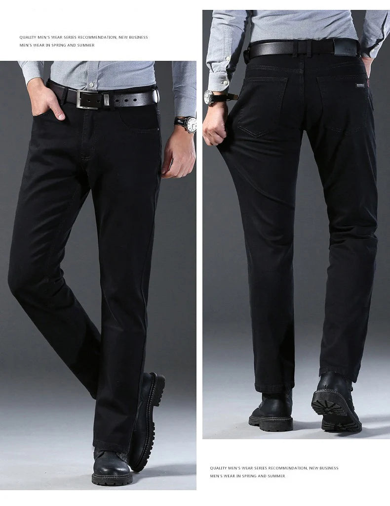 Men Classic Advanced Fashion Brand Jeans Jean Homme Man Soft Stretch Black Biker Masculino Denim Trousers Mens Pants Overalls