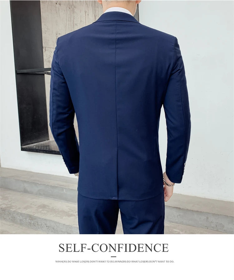 Suits for Men - 3 Pieces - New Fabrics - Fashionable Business Gentleman - Slim Fit - Wedding  Professional Business Formal Dress