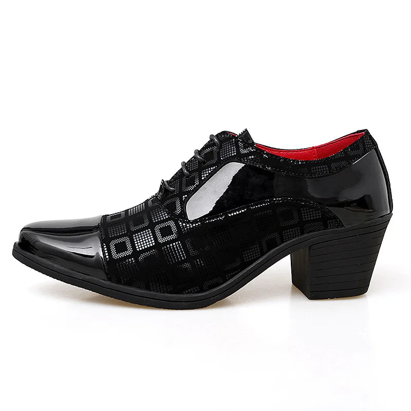 Men Formal Shoes High Heels Business Dress Shoes Male Oxfords Pointed Toe Formal Shoe for Man Luxury Wedding Party Leather Shoe