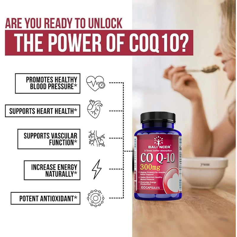 Co Q10 300 Mg Capsules - Supports Cardiovascular & Nervous System Health