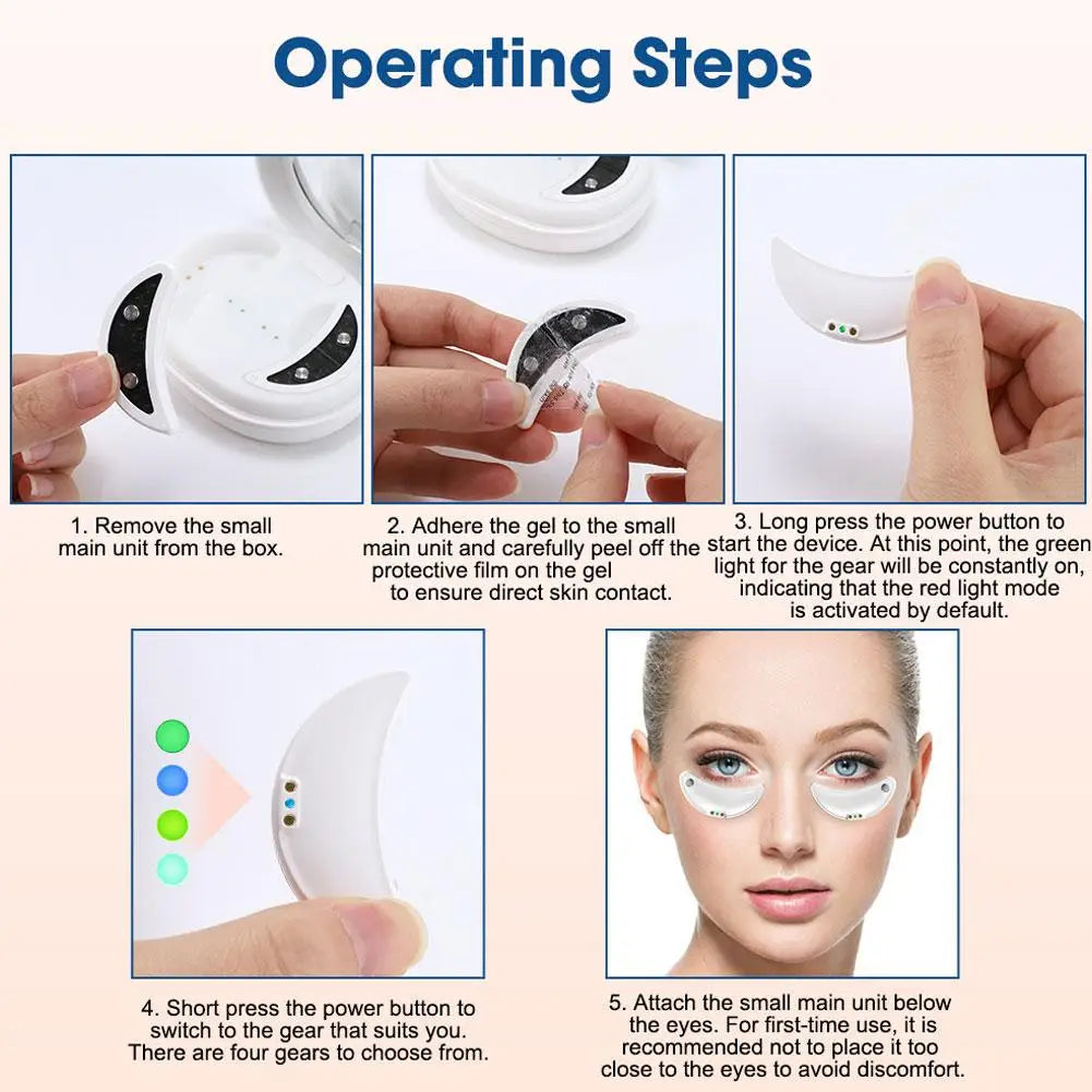 Red Light Eye Massager Remove Eye Bags Dark Circles Portable 3 Levels Microcurrent Eye Beauty Machine Removal Eye Lines