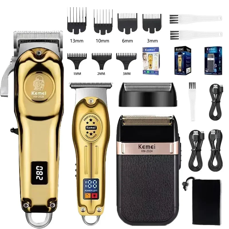Kemei Hair Clippers Beard Clipper Rechargeable Men's Shaver Electric Hair Trimmer Kit Men KM-2628 KM-678 KM-2024 Hair Clipper