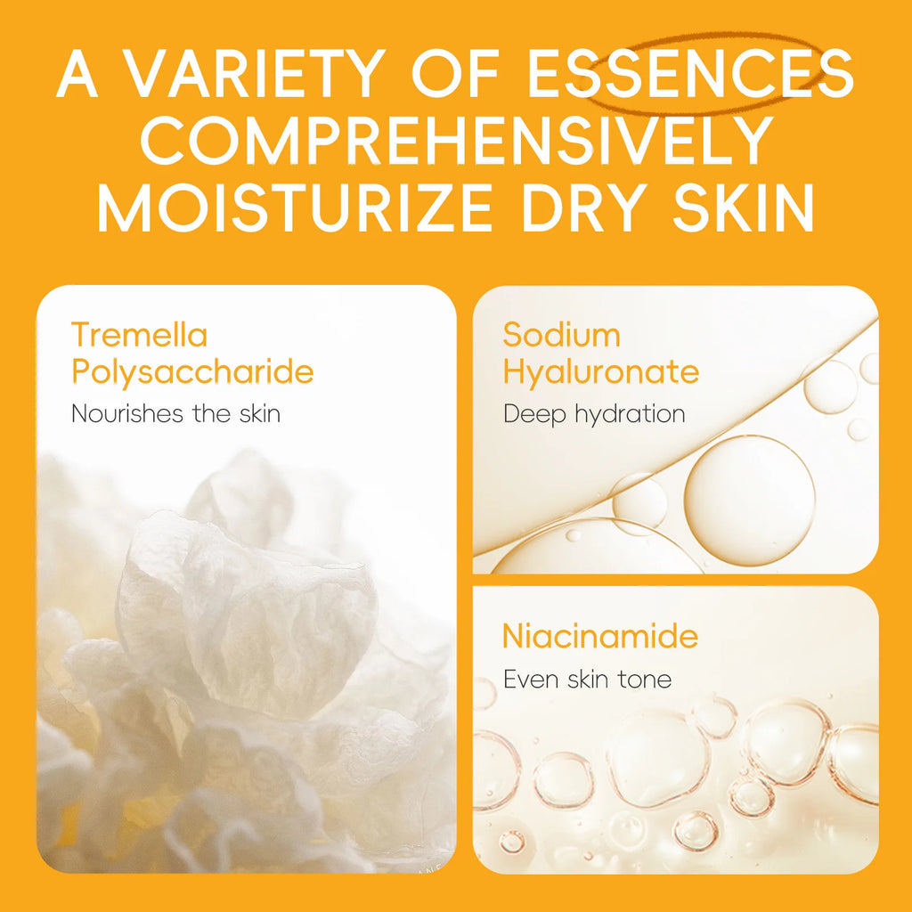 Facial Brightening Vitamin C Skincare 5pcs Set Essence Cream Serum Cleanser Toner Eye Moisturizer Care