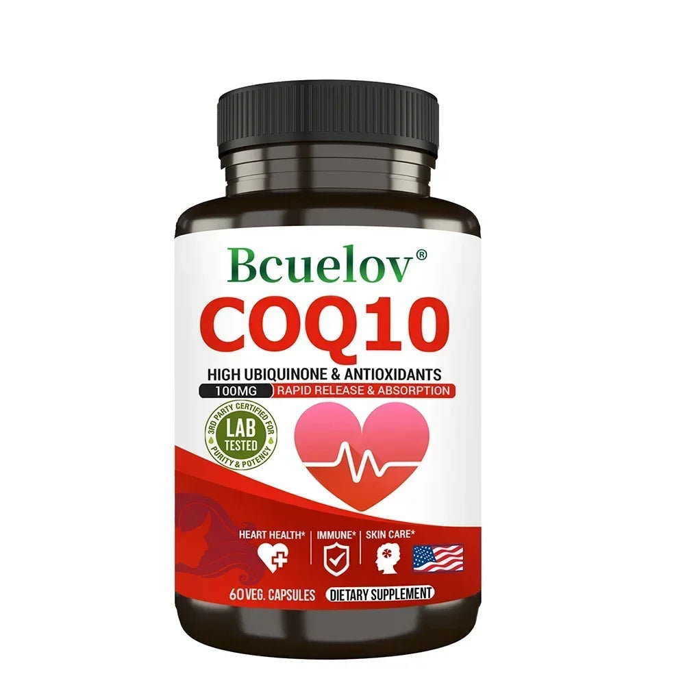 CoQ10 Coenzyme Q10 100mg Supplement - Rapid Release Fast Absorption- Immune Heart Energy Antioxidant (120caps)