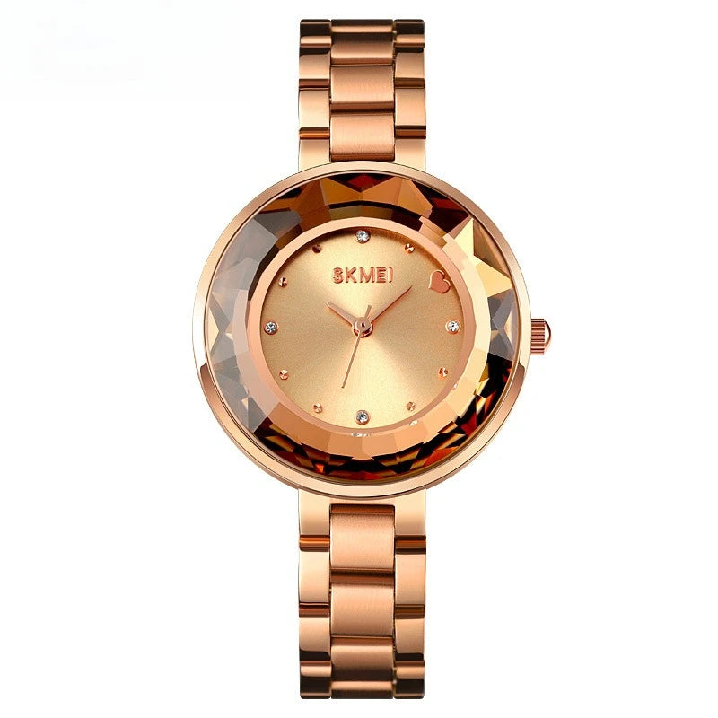 2025 New Women's Quartz Watch: 3D Floral Dial, Screw-Down Crown, Includes Gift Box