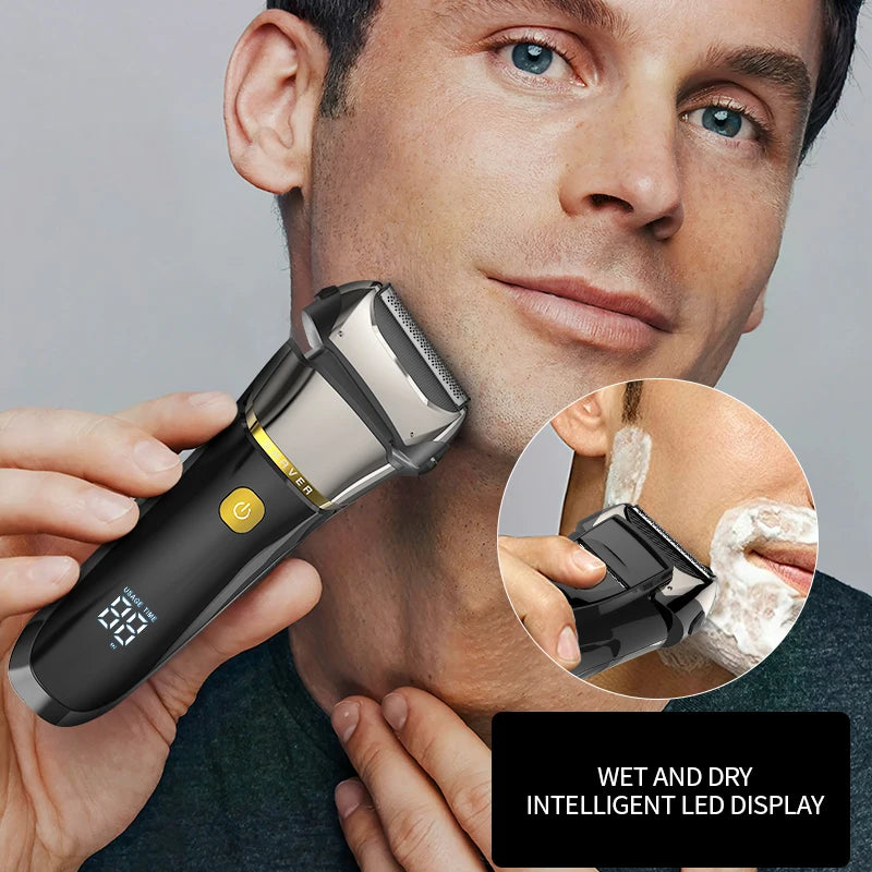 Electric Shaver 4D For Men Rechargeable Shaving Beard Razor Trimmer Machine For Barber USB Type-C Rechargeable Waterproof HT-909