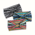 1/3pcs European American Women'S Bohemian Style Elastic Headscarf Fashionable Breathable Cotton Wide Brimmed Hair Accessories