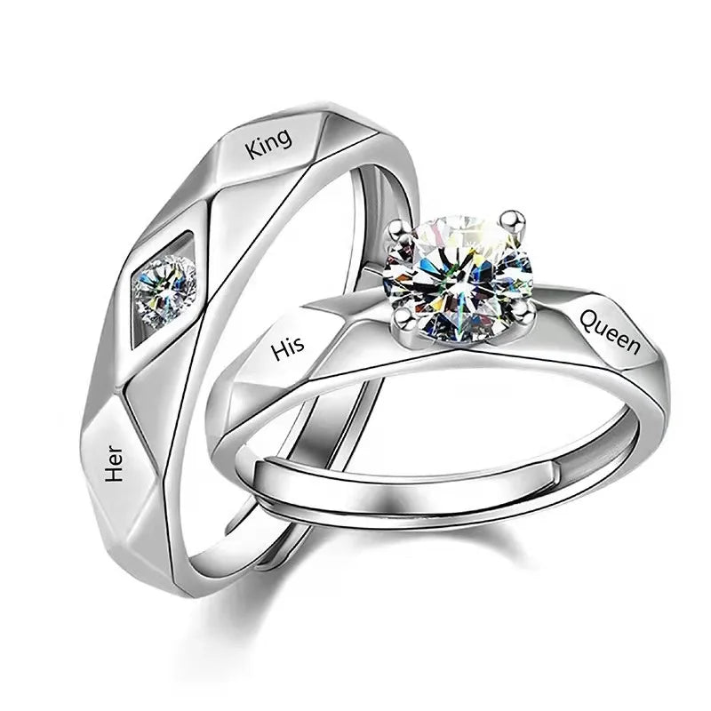 Avenneth New Simple Stainless Steel Geometry Rings Adjustable Couple Open Ring For Women Men Wedding Fashion Jewelry Gifts