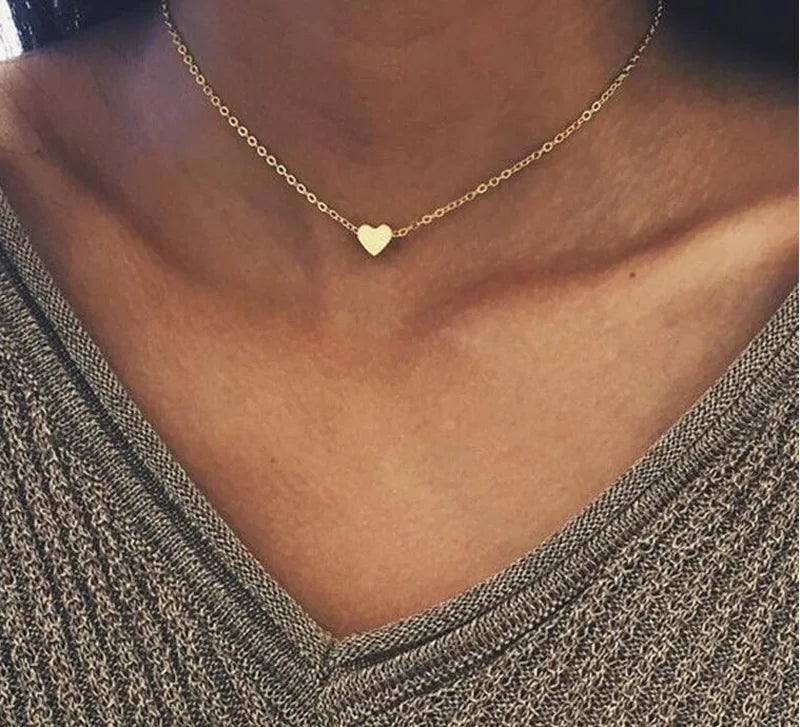FSUNION 2025 New Fashion Choker Gold Color Silver  Chain Star Heart Moon Pendants Necklace For Women Jewelry Gifts