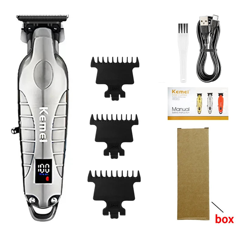 Kemei KM-2293 Original Electric Hair Clipper Rechargeable Hair Trimmer LCD Display Hairdresser Professional Cutting Machine