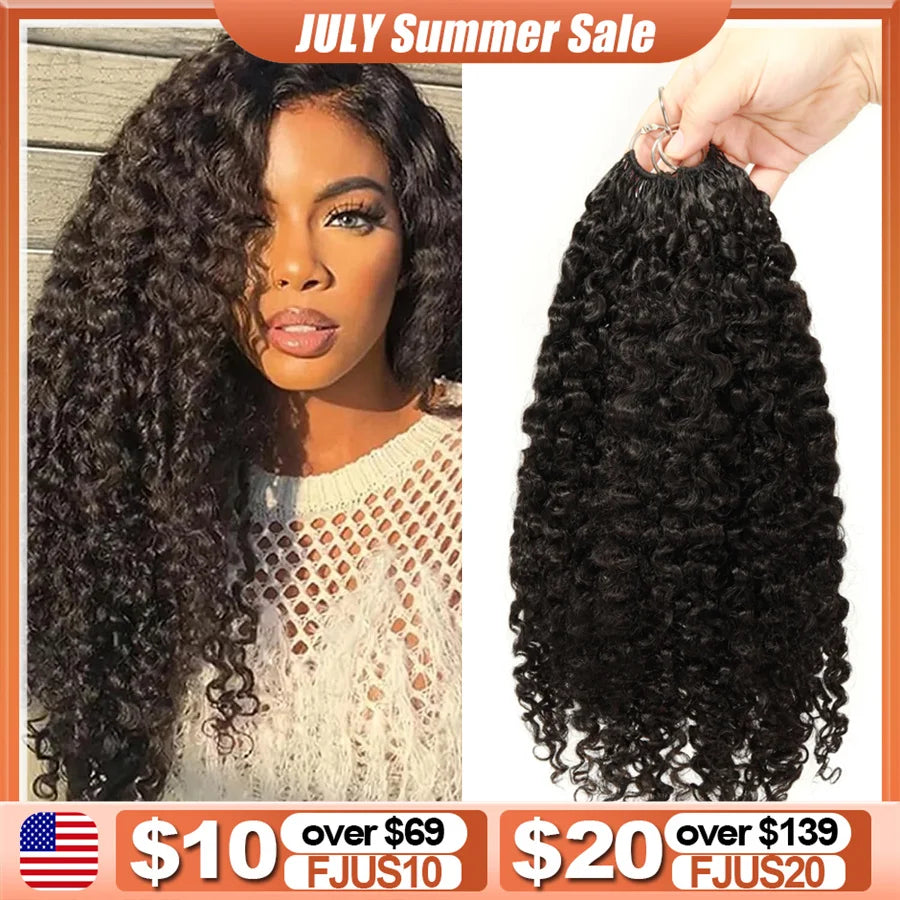 Crochet Human Hair Burmese Curly Pre-Separated Crochet Hair Extensions Knotless 100% Human Hair Full Head Curly Wigs Remy Hair