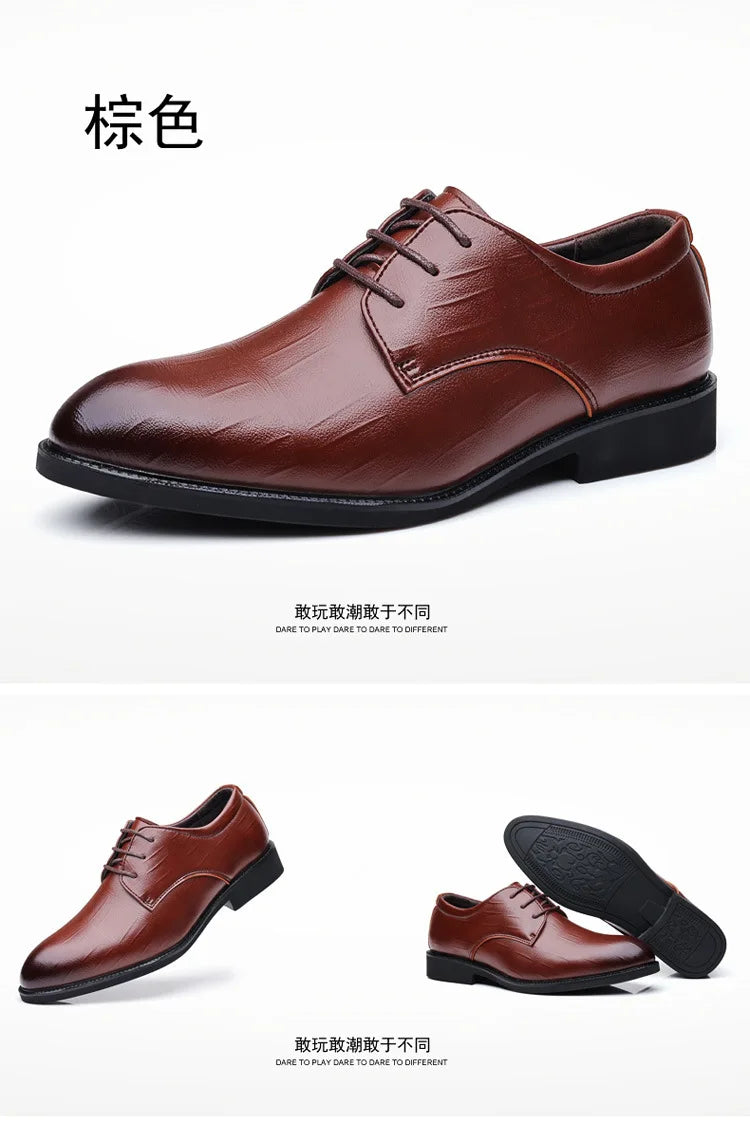 2026 New Mens Leather Dress Shoes Men's Formal Social Male Shoe Casual Business Pointed Toe Luxury Party Designer Shoes for Men