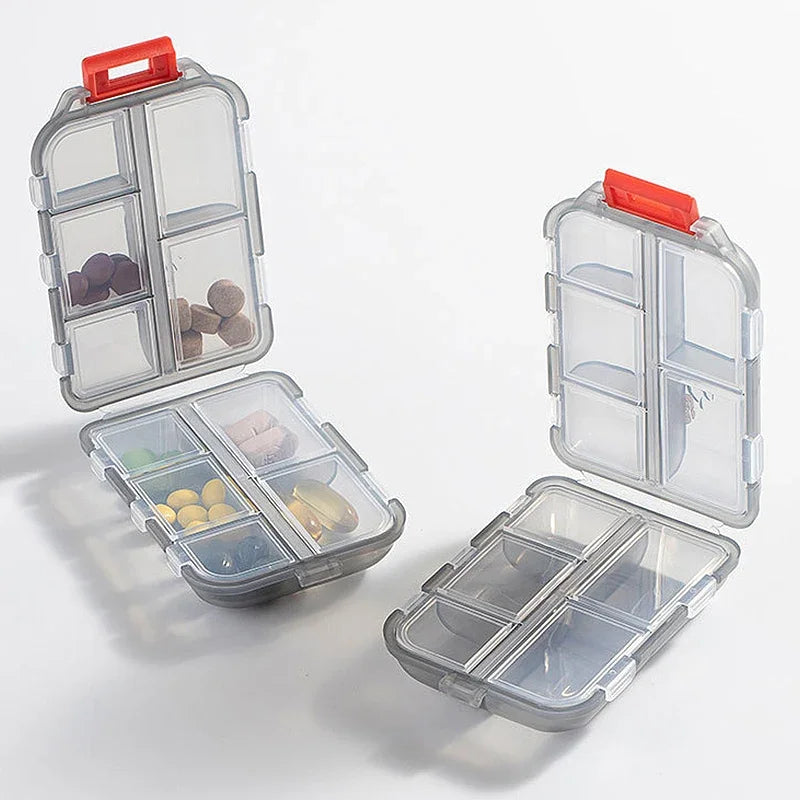 10 Compartments Travel Pill Organizer Pocket Portable Pill Storage Box Case Daily Pill Container or Purse Fish Oil Medicine