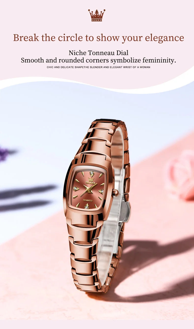 OLEVS 7006 Women's Watches Top Brand Elegance Quartz Montres Femmes Waterproof Tungsten Steel Case Strap Luminous Date Watch
