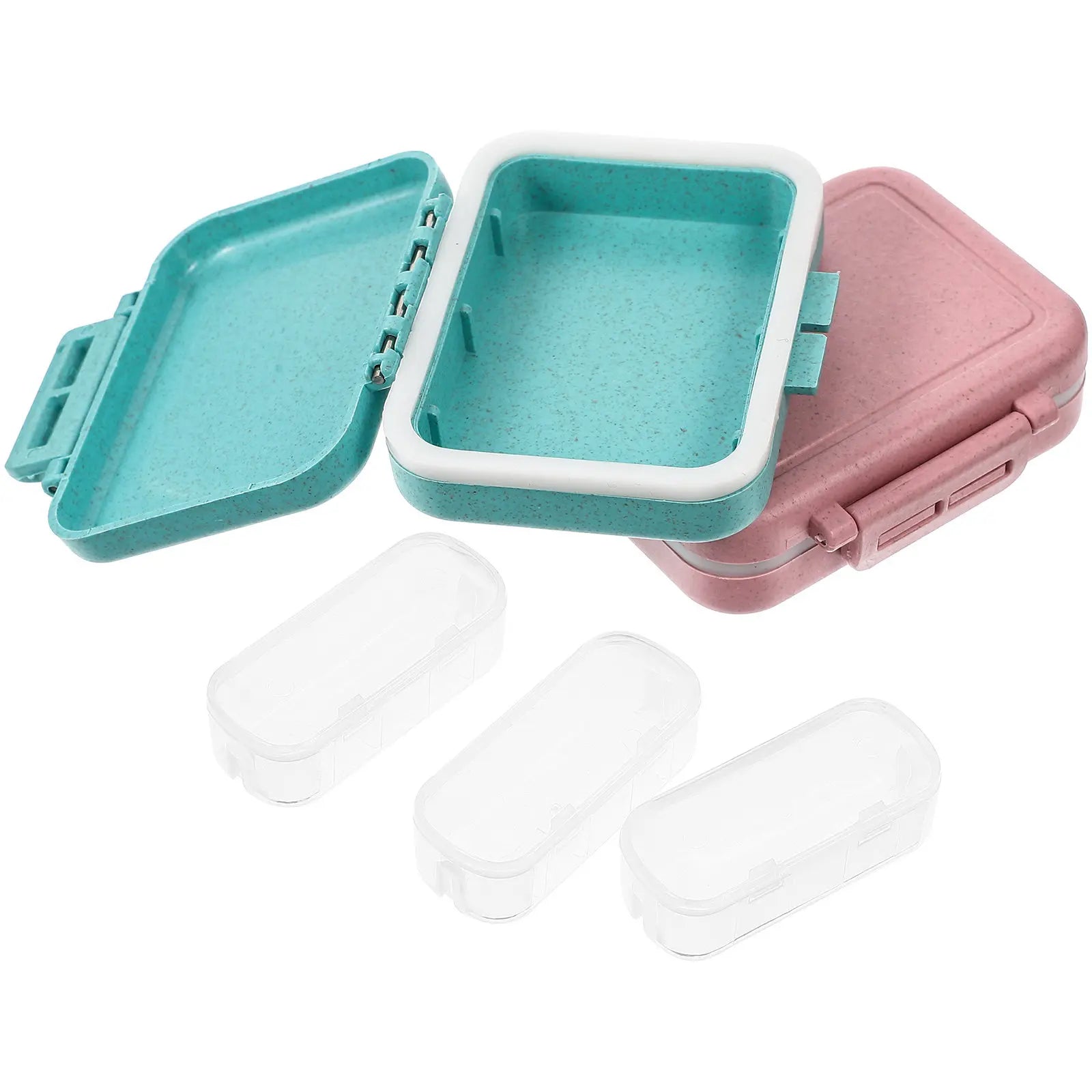 2Pcs Food-Grade Portable Pill Organizer with 3 Individual Compartments Sealed Travel Medicine Case Multi-Grid Daily Storage