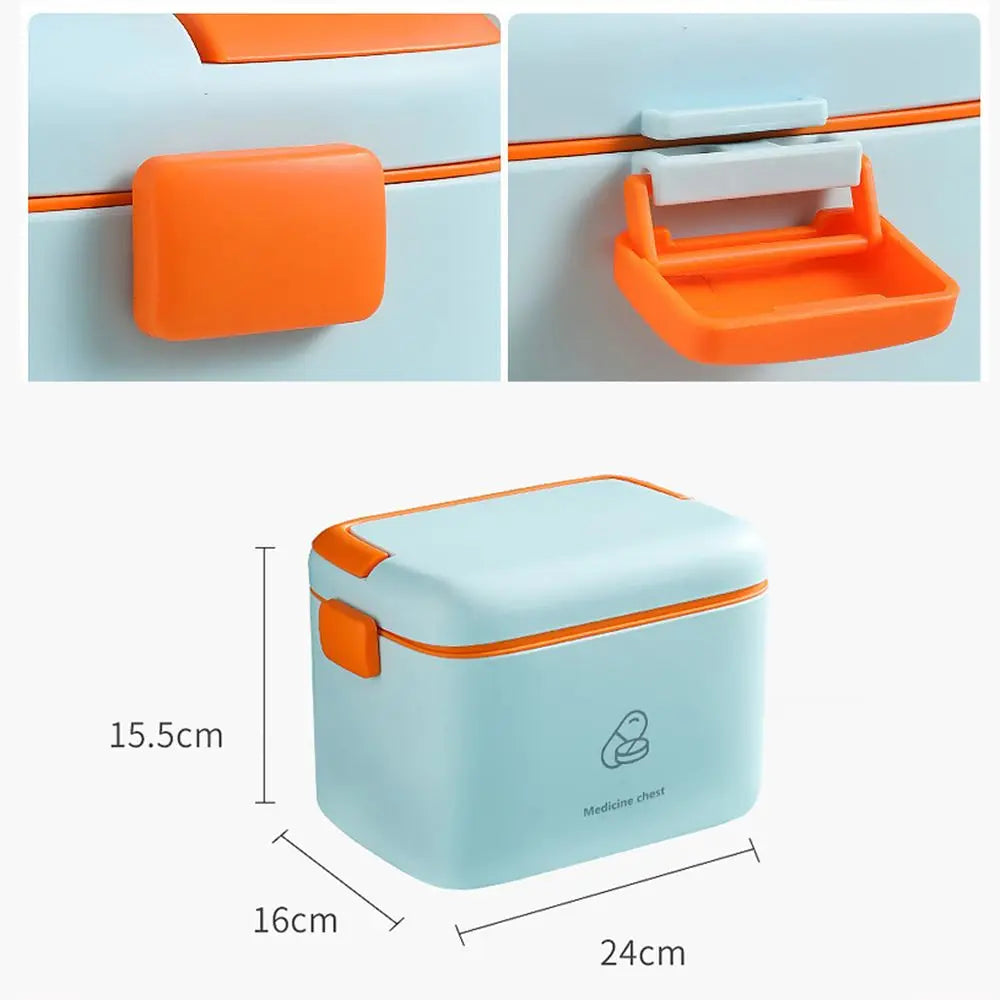 Case Medicine Chest Family Emergency Kit with Handle Medication Organizer Medicine Storage Container Storage Box Medicine Box