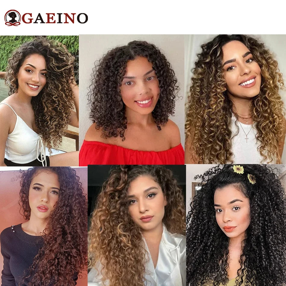 140-160 Grams Kinky Curly Clip In Hair Extensions Human Hair 100% Remy 10Pcs/Set Chestnut Brown & Bronzed Blonde Mix Full Head