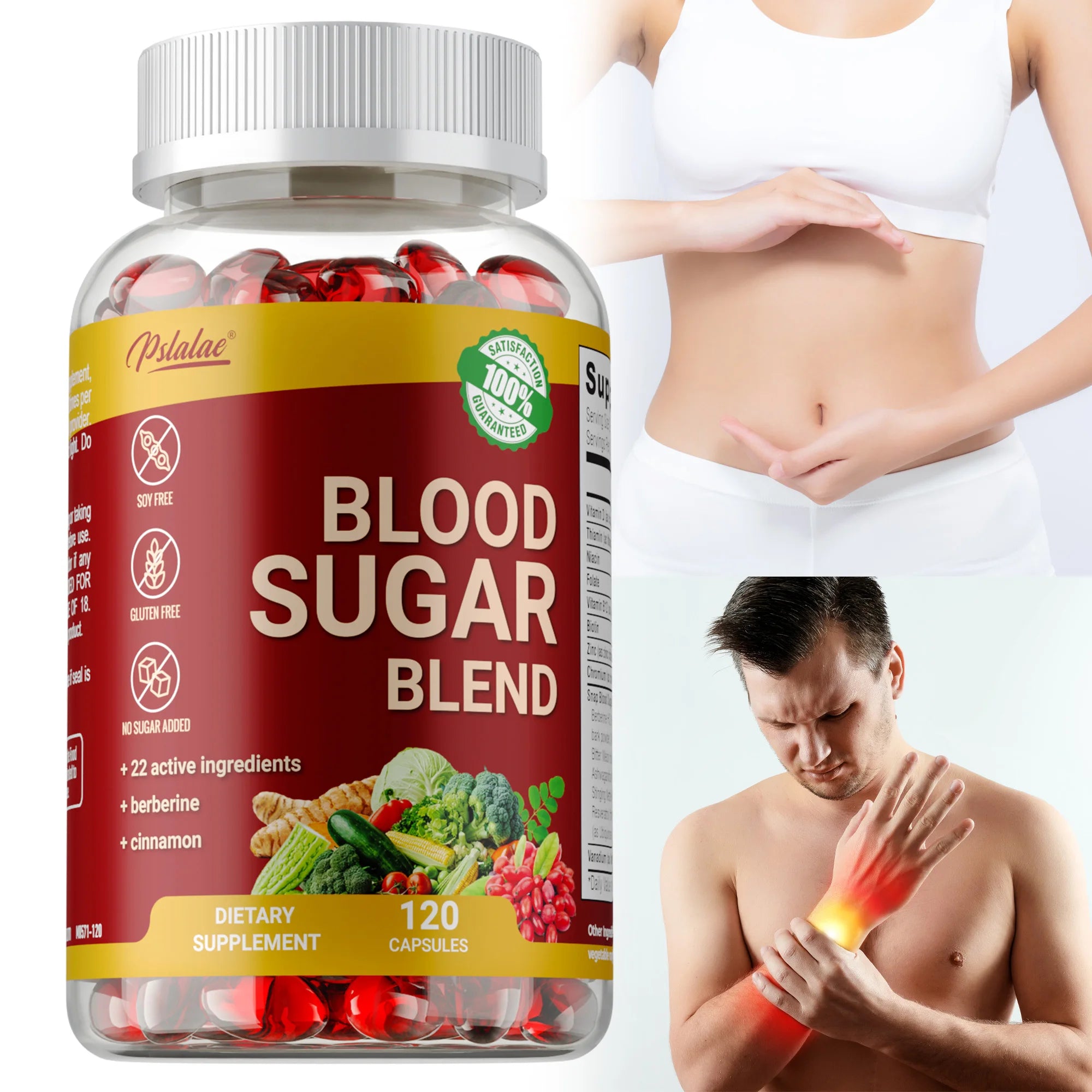 Blood Sugar Blend Capsules - Maintains Healthy Blood Sugar, Metabolic Health and Energy, Antioxidant - 120 Capsules ﻿