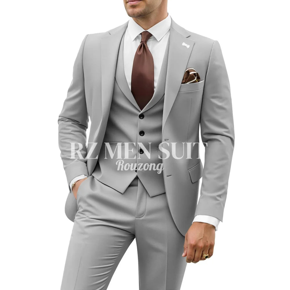Mens Suit 3 Piece Suits for Men Slim Fit Wedding Groom Suit Men Blazer Vest Pant Suits for Prom Business Formal costumes hommes