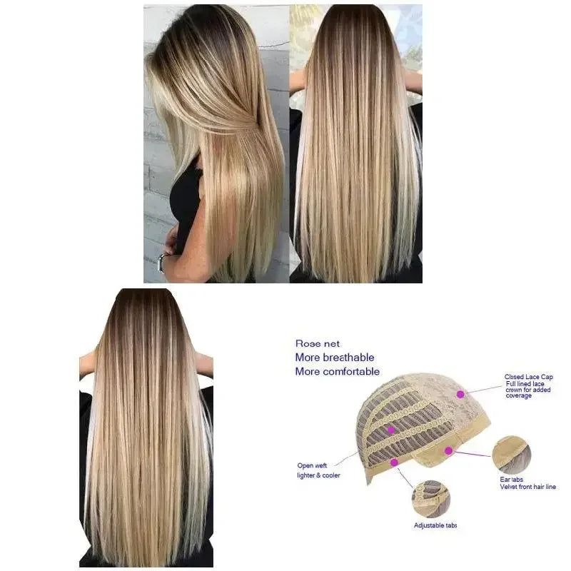 Synthetic 28Inch 72cm Hair Extensions Long Straight Wig Hairstyle Hairpieces Heat Resistant False Hair Daily Use Hair Wigs