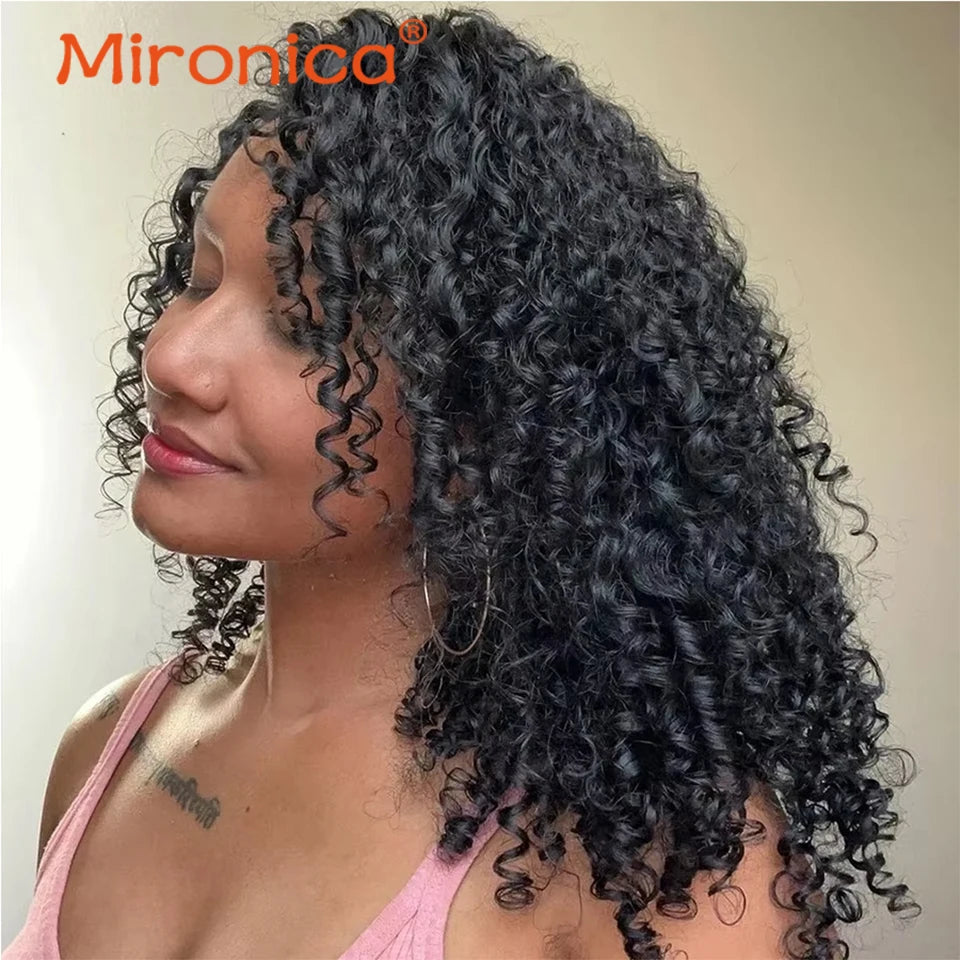 PIXIE Curly Human Hair 1/3/4 Bundle Raw Human Hair Weave Natural Human Hair Extensions Remy Human Hair Bundles for Black Women