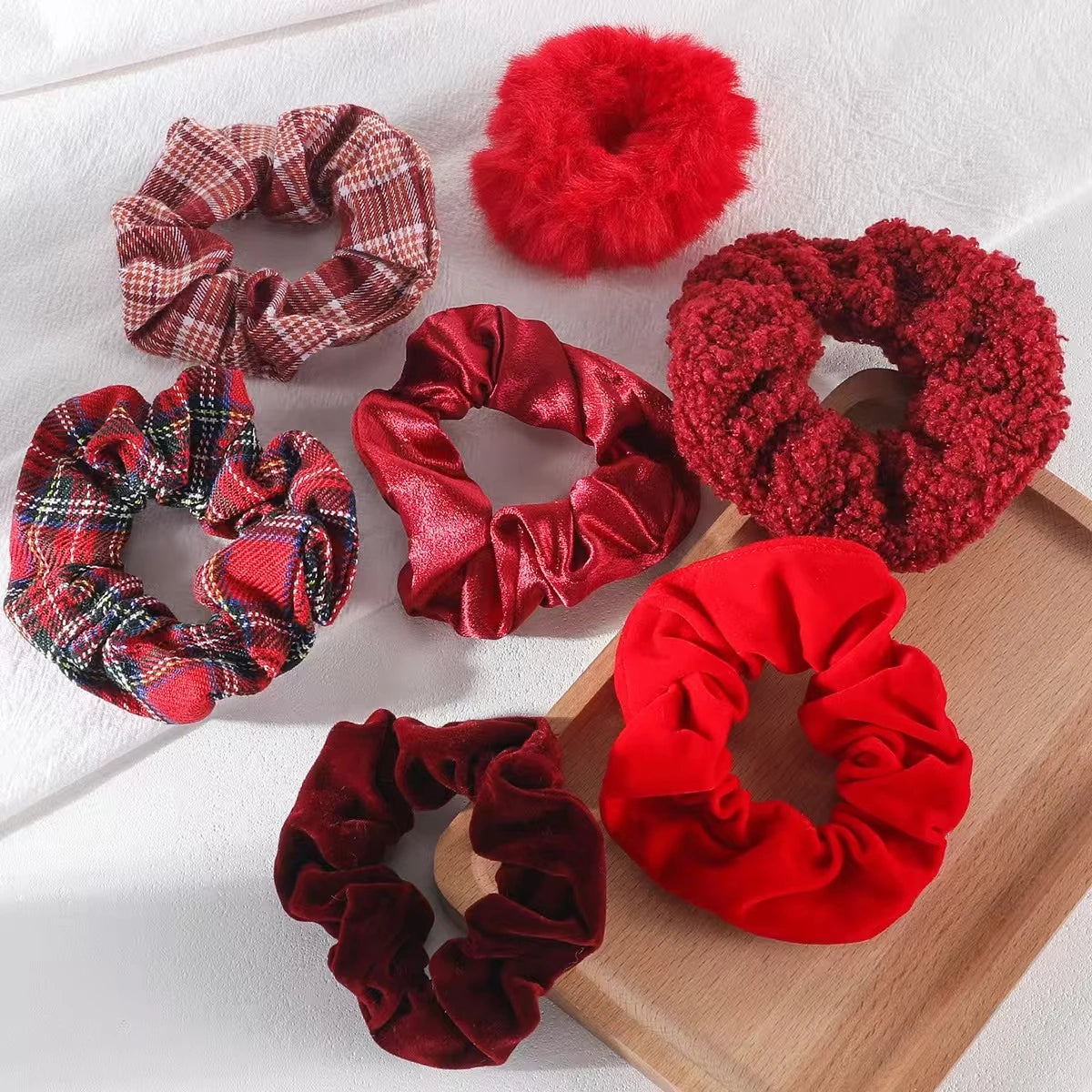 7Pcs/Set Women Hair Scrunchies Velvet Elastic Hair Band for Girls Ponytail Holder Rubber Bands Hairband Women Hair Accessories