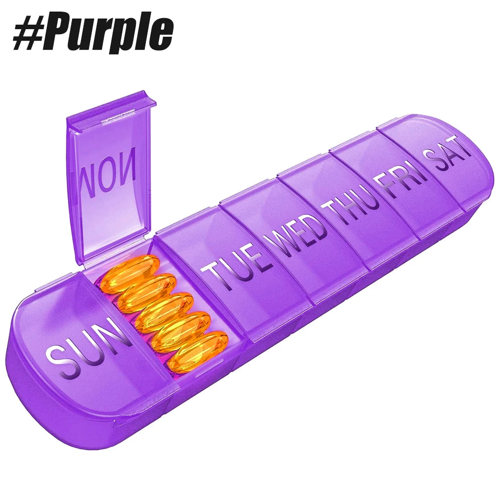 1PCS Pill Organizer Large,Weekly Medicine Pills Organizer Pill Box Travel, 7 Day Pill Case for Big Vitamin Supplements Fish Oil