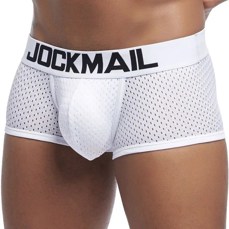 JOCKMAIL Men Underwear Boxes Mesh Quick Drying Ice Silk Breathable Youth Fashion Calzoncillos Sexy Am Gosteren Killer Sansursuz