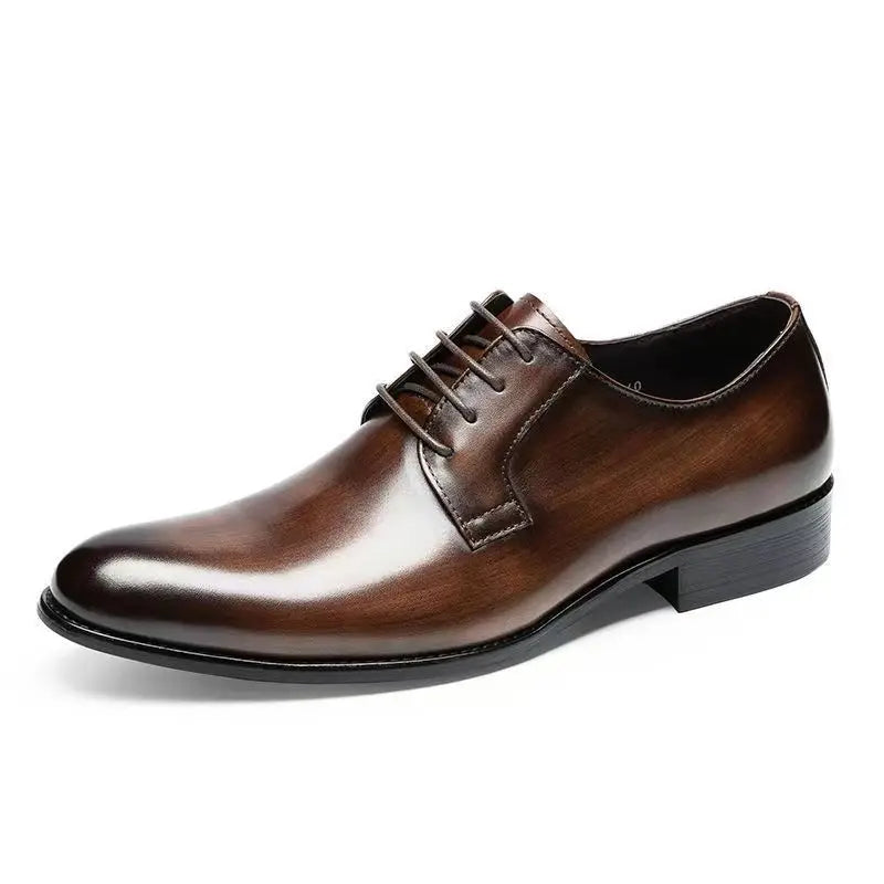 Leather Shoes for Men Luxury Business Men's Shoes High Quality Casual Oxford Dress Shoes Male Lace-Up Office Wedding Formal Shoe