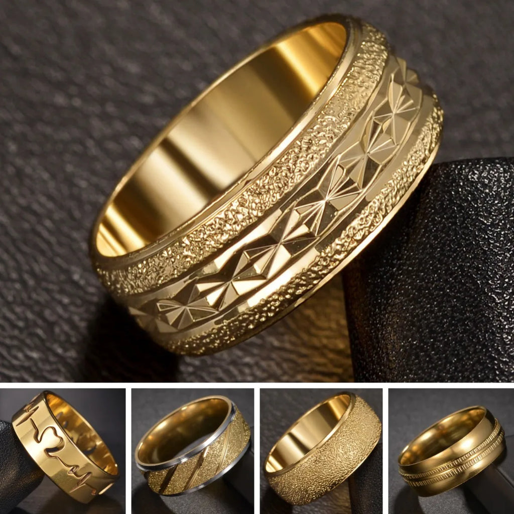 316L Stainless Steel High Quality Ring Simple Matte Fashion Men Wedding Rings Finger Engagement Gift For Women Jewelry