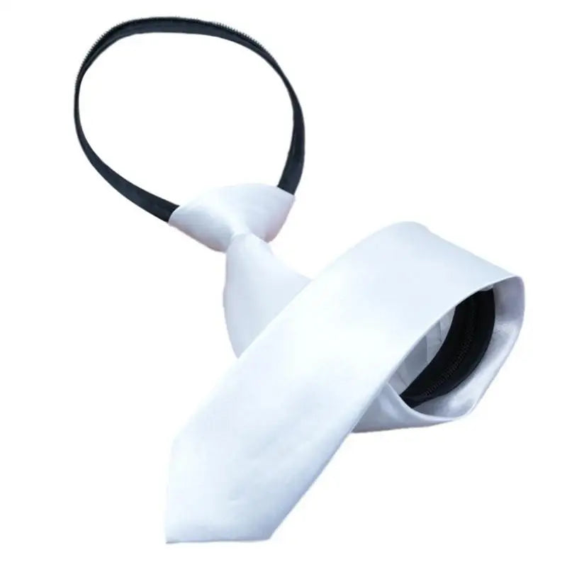 39BB Color White Pre Tied Tie for Business Professionals and Formal Occasion