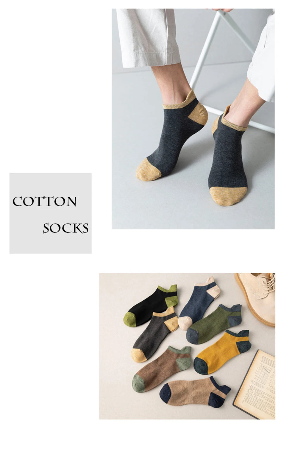 5 Pairs High Quality Cotton Men Short Socks Breathable Casual Spring Summer Crew Ankle Low-Cut Fashion Non-slip Sock for Male