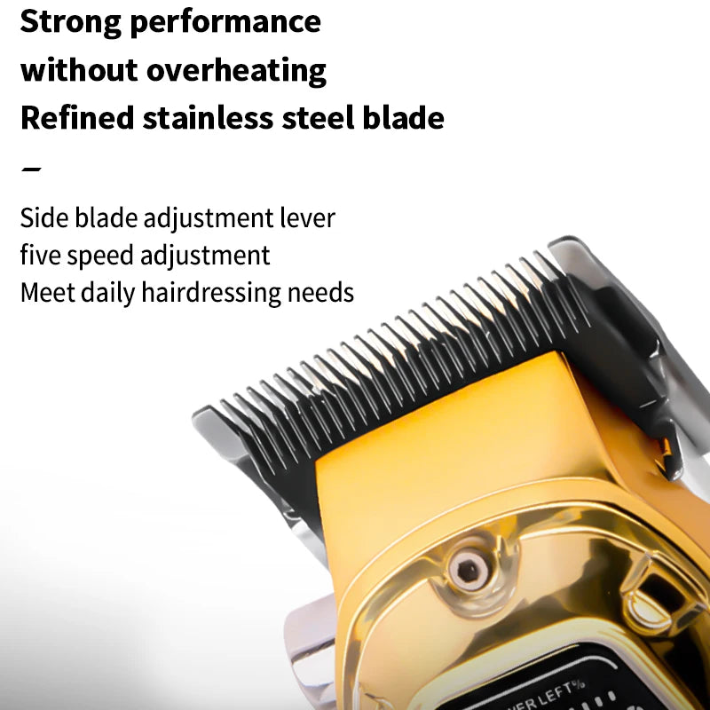 Kemei KM-1806 transparent body professional hair clipper three-speed adjustable speed rechargeable men's hair clipper