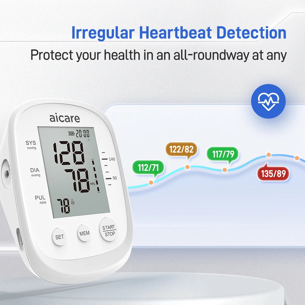 Automatic Digital Blood Pressure Monitor Medical Upper Arm 22-42cm Large Cuff Blood Pressure Meter for Home Use Health Care