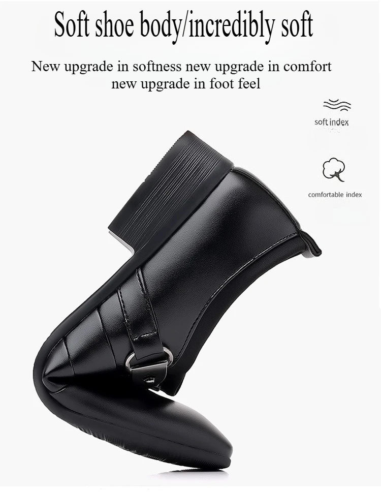 Classic Leather Shoes for Men Slip on Pointed Toe Oxfords Formal Wedding Party Office Business Casual Dress Shoes Men's Loafers