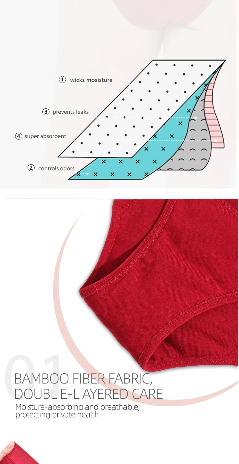Period Underwear Heavy Flow Women 30ML Absorbent Leak Proof Panty Postpartum Pants Menstrual Panties Briefs