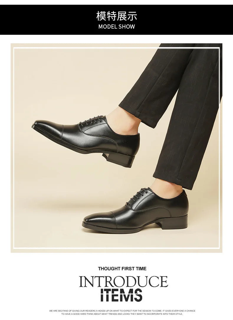 Quality Mens Dress Shoes Black Formal Social Shoes Male Business Wedding Derby for Man Luxury Oxford Loafers Zapatos De Hombre