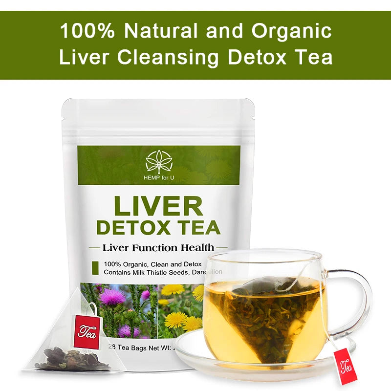 Liver Detox Natural and Organic Herbal Support Clearing Away Heat, Detoxifying Tea for Repair Body Fat Metabolism System