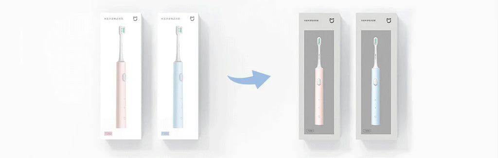 MIJIA T200/T200C Sonic Electric Toothbrush,USB‑C 25 Day Battery,IPX7 Waterproof,2 Mode,2 Brush Heads,Whitening Toothbrush